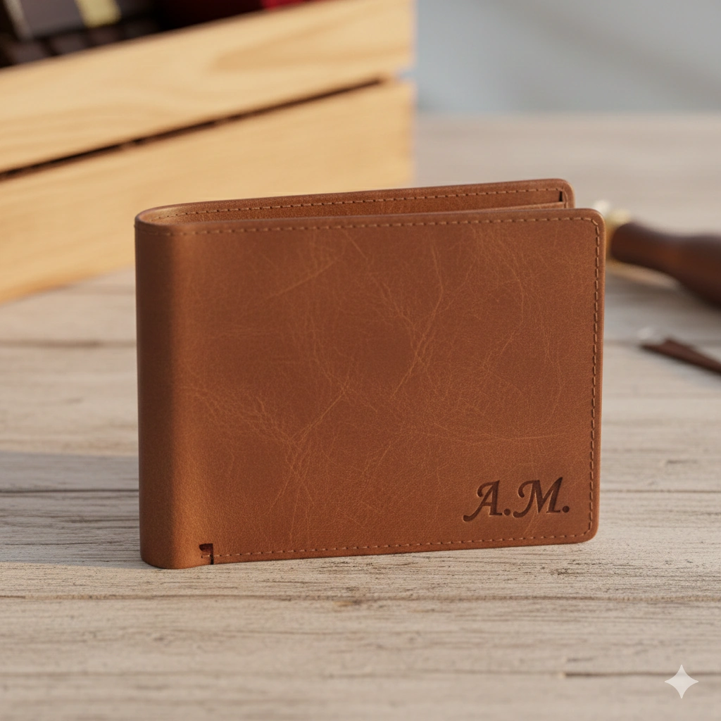 Engraved Leather Wallet